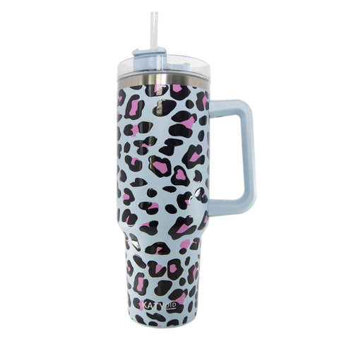 Blue Leopard 40 oz Tumbler - Lulu Bella Boutique