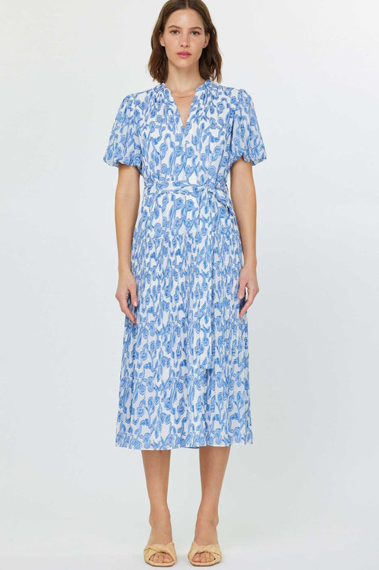 Floral Printed Pleated Midi Dress