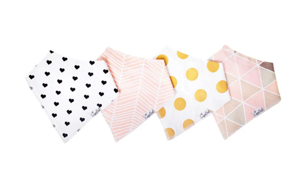 Baby Bandana Bib Set in Blush