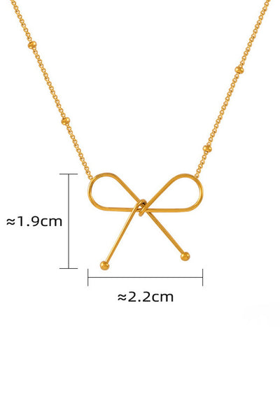 Bow Charm Pendant Necklace
