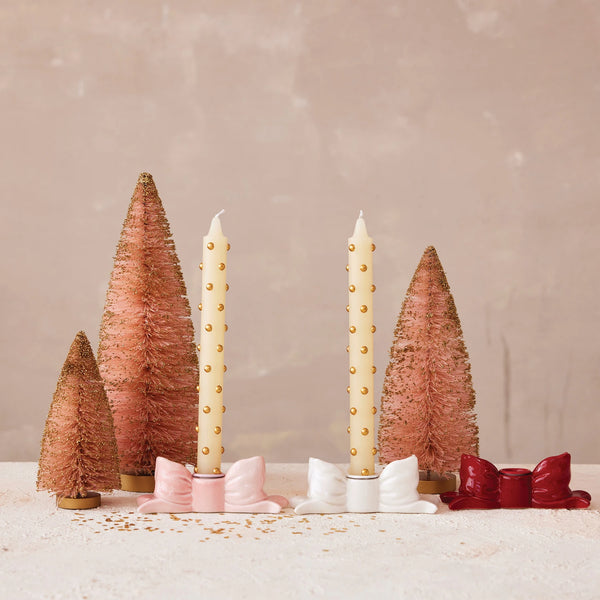 Stoneware Bow Shape Taper Holder