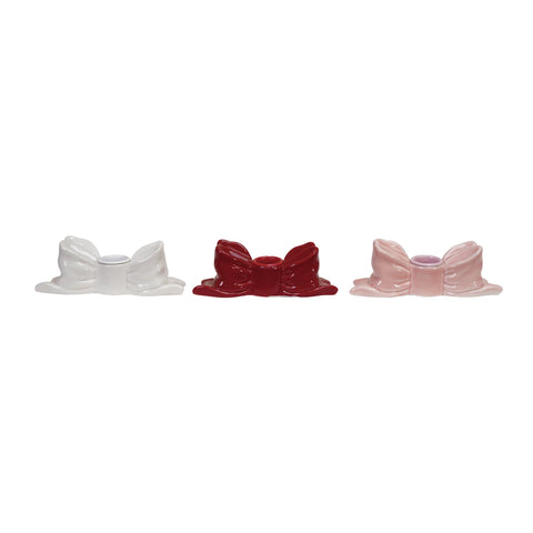 Stoneware Bow Shape Taper Holder