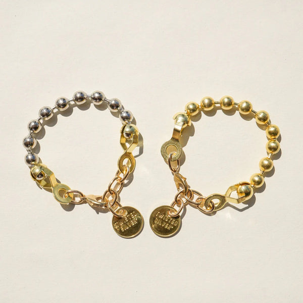 Ball & Chain Bracelet in Brass