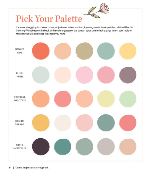 On the Bright Side Coloring Book : Floral Patterns to Help You Relax, Unwind, and Focus on the Good - Lulu Bella Boutique