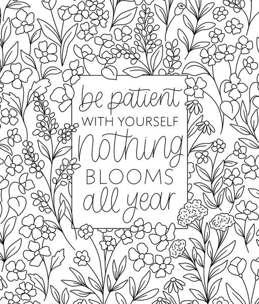 On the Bright Side Coloring Book : Floral Patterns to Help You Relax, Unwind, and Focus on the Good - Lulu Bella Boutique
