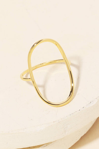 Curved Oval Minimalist Ring: S - Lulu Bella Boutique