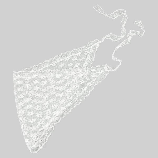 LACY FLORAL PATTERN WRAP ACCESSORY: WHITE / 1 SIZE - Lulu Bella Boutique