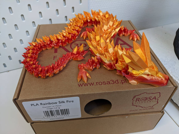 Articulating Crystal Dragon, 3D Printed, Fidget Toy: Rainbow Gradient / Small - 16" - Lulu Bella Boutique