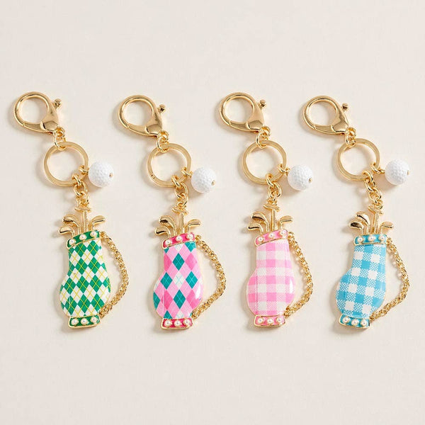 Golf Bag Charm Drop Keychain Bag Charm: Multi - Lulu Bella Boutique