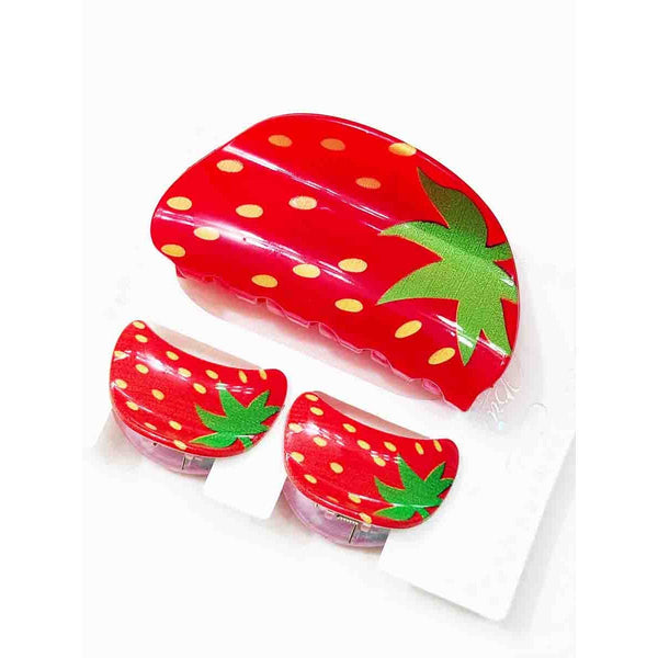 Fruit Theme Hair Trio Claw Set: MIX COLOR / ONE(12) - Lulu Bella Boutique