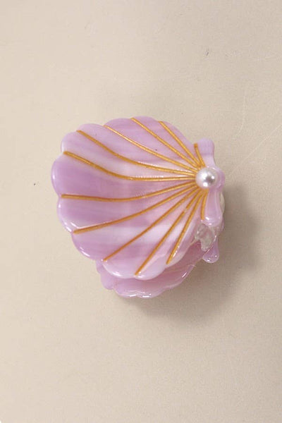 BEACH OCEAN CELLULOSE SEASHELL HAIR CLAW CLIPS | 40H782: White - Lulu Bella Boutique