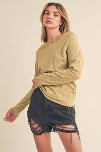 8288DN Gwen Baby Long Sleeve Top: Latte / Contemporary / S - Lulu Bella Boutique