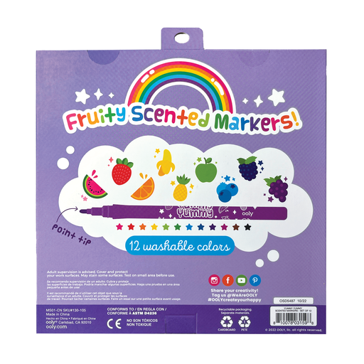 Yummy Yummy: Fruit Scented Markers (Set of 12) - Lulu Bella Boutique
