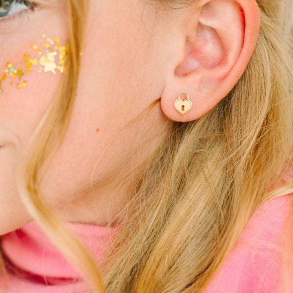 Heart Locket & Key Earrings - Lulu Bella Boutique