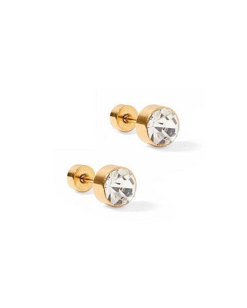 Screwback Stud Earrings - Juliet Clear 5mm