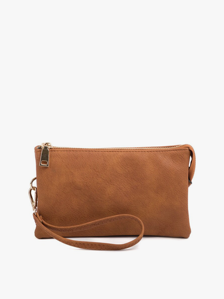 M013 Riley Monogrammable 3 Compartment Crossbody/Wristlet: Midnight Black - Lulu Bella Boutique