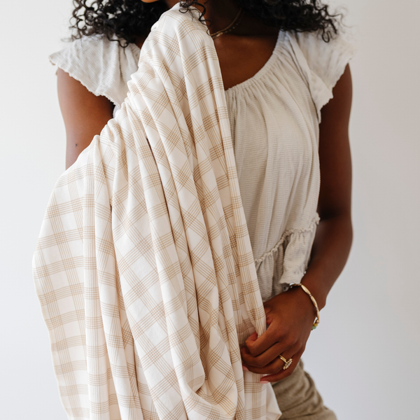 MINKY STRETCH LUXE XL SWADDLE/BLANKET: Meadow