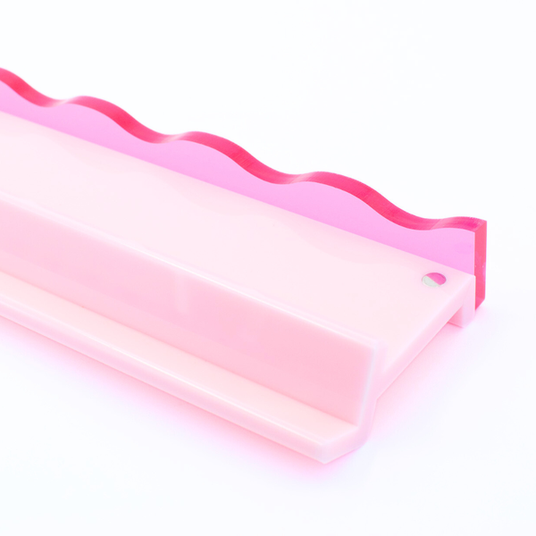 MAHJONG RACK PUSHER ADD ON-MAGNETIC | Premium Acrylic Set(4): Transparent-Wavy-Pink