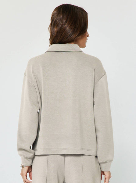 Collared Half-Zip Pullover Sweatshirt Set: Fog