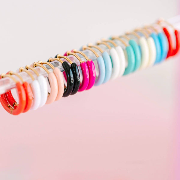 Colored Huggies Earrings: White