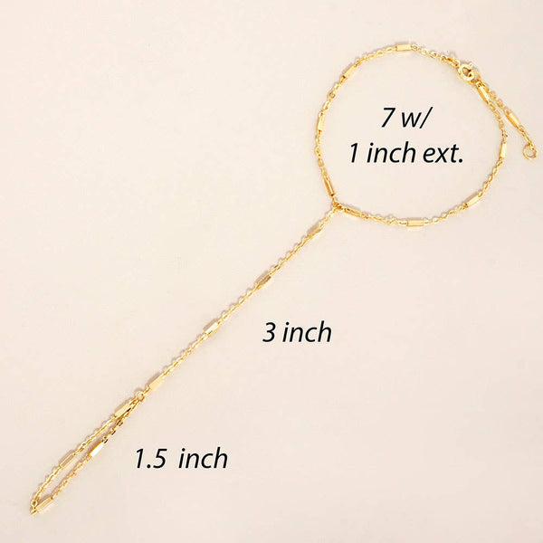 Gold Dipped Hand Chain Bracelet: Rhodium - Lulu Bella Boutique