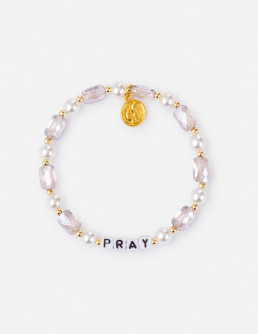 Pray Pearl Letter Bracelet: Small