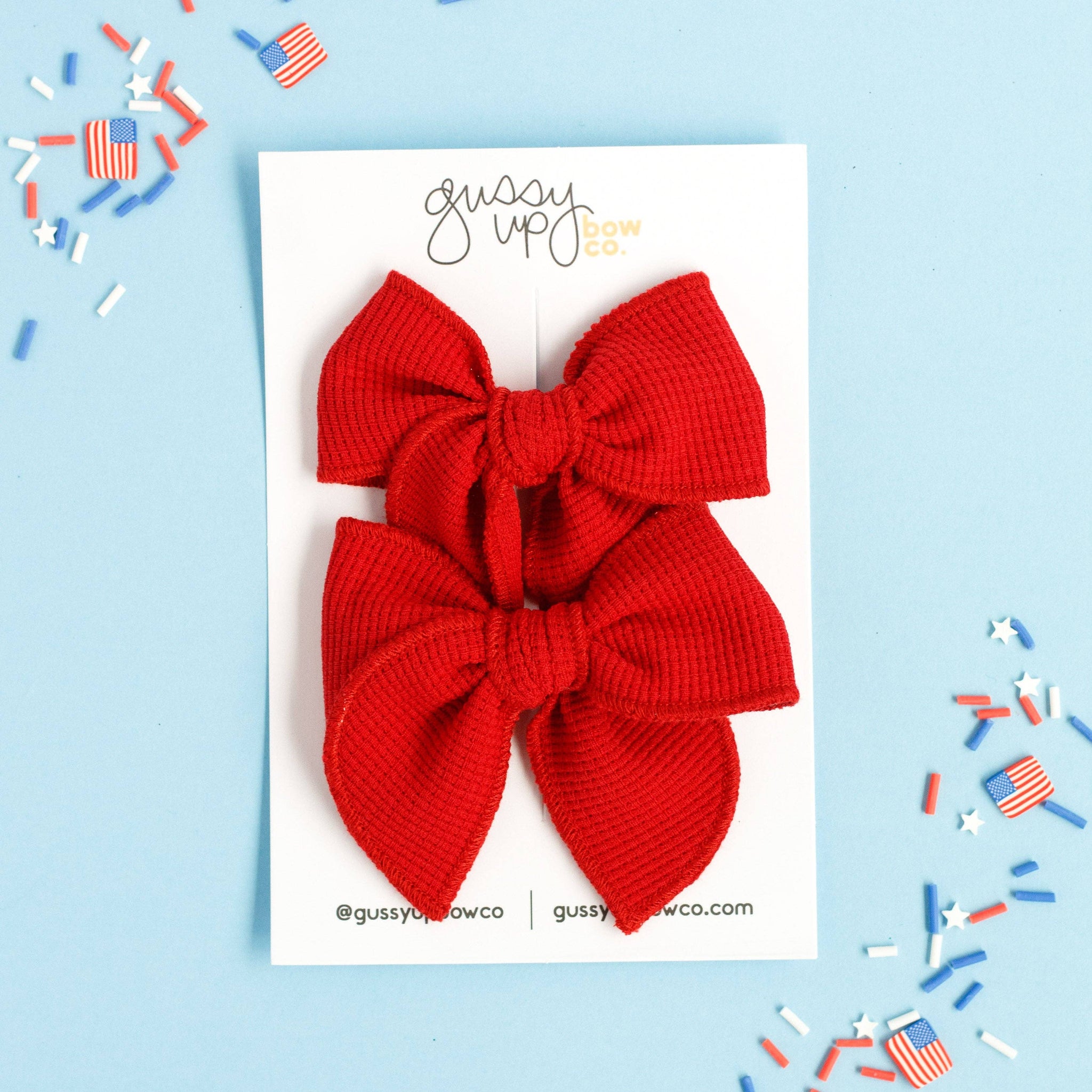 Firecracker Waffle Whimsy Pigtail Set