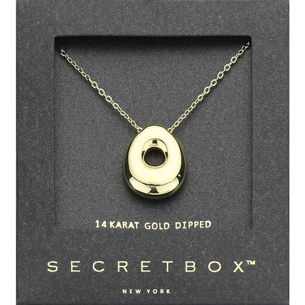 SECRET BOX_ 14K Gold Dipped Bubble Initial Pendant Necklace
: A