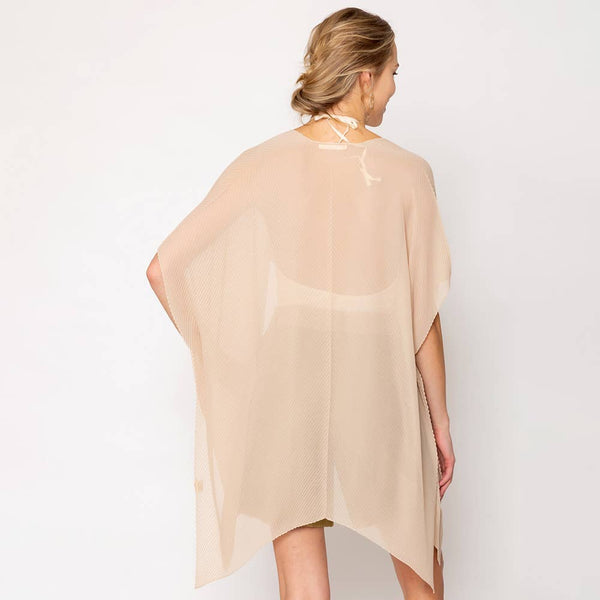 Solid Chiffon Ruana Poncho: Tuape - Lulu Bella Boutique