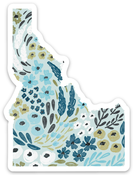 Idaho Floral State Sticker, 3x3 in.: Countryside Blooms - Lulu Bella Boutique