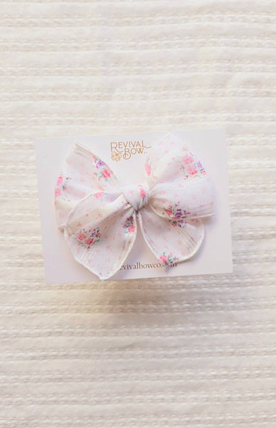 Fable Bow on Clip • Rosetta Floral - Lulu Bella Boutique
