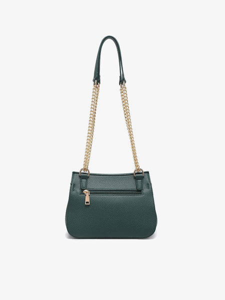 M2767 Lottie Twist Lock Crossbody Bag w/ Chain Strap: Hunter Green - Lulu Bella Boutique