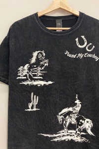 Found my Cowboy Tee: WASHED BLACK / OVERSIZED / SM - Lulu Bella Boutique