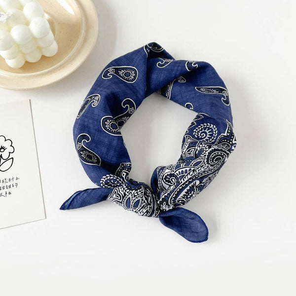 Vintage Paisley Versatile Floral Print Square Scarf - Lulu Bella Boutique