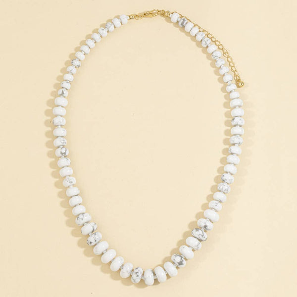 Rondelle Semi Precious Stone Beaded Necklace: HOW