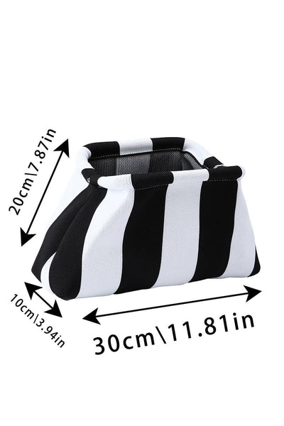 Striped Clasp Clutch Makeup Bag: REDPINK