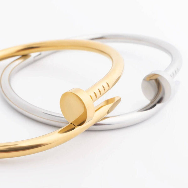 18K Gold PVD Stainless Steel Nail Bangle : Gold - Lulu Bella Boutique