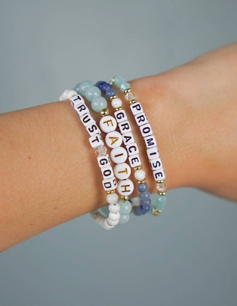 Trust God Letter Bracelet: Small - Lulu Bella Boutique