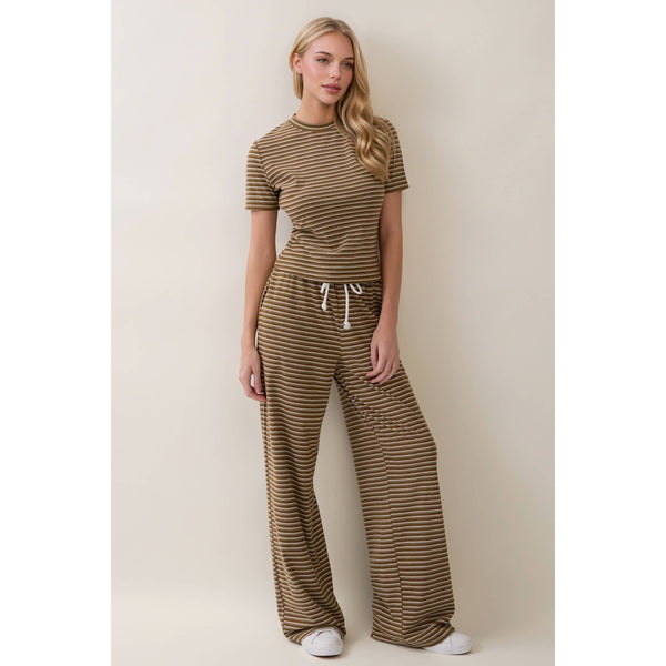 Everyday Ease Striped Lounge Set: Olive