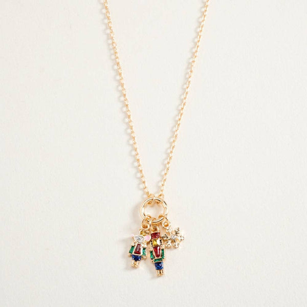 16 Inch Nutcracker Mouse King Charm Cluster Chain Necklace: Gold/Pink / ONE