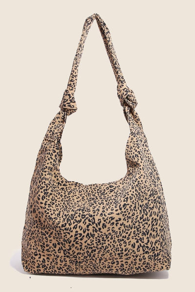 Knotted Strap Leopard Print Hobo Shoulder Bag: IV