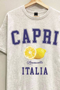 Capri Italia Oversized Tee: ASH GREY / OVERSIZED / LXL