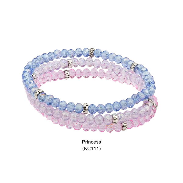 Kids Mini Crystal | Splash & Sparkle Stretch Bracelets Set3: Tie-Dye (KC101) - Lulu Bella Boutique