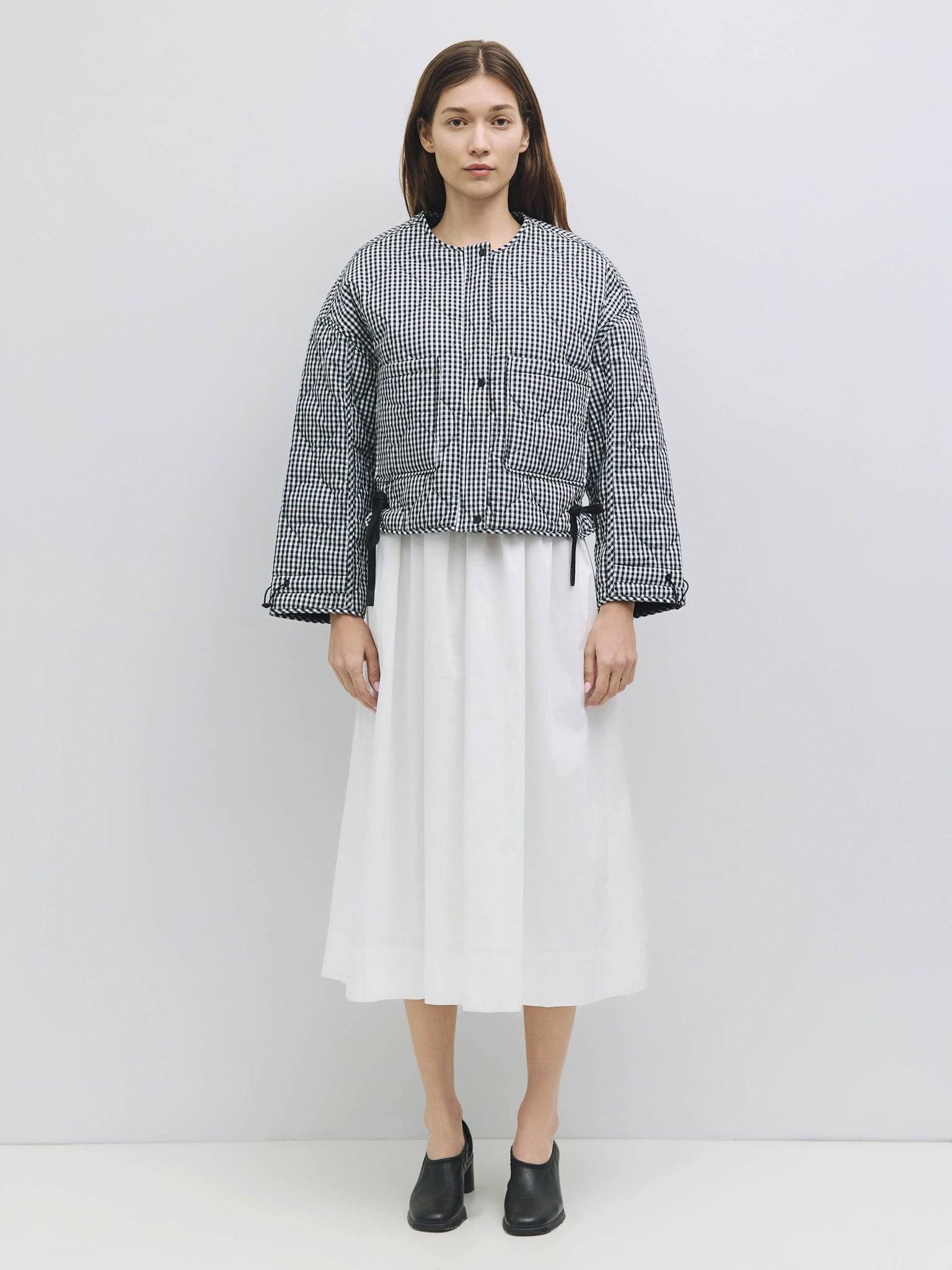 The Rochelle Jacket | Women's Quilted Gingham Jacket: Black