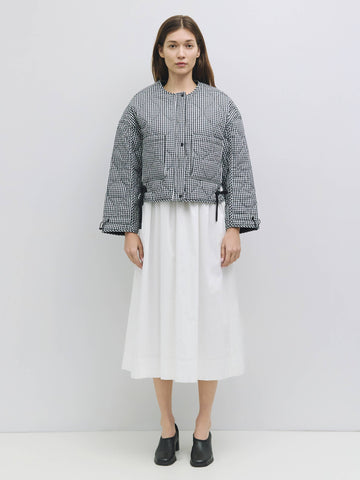 The Rochelle Jacket | Women's Quilted Gingham Jacket: Black