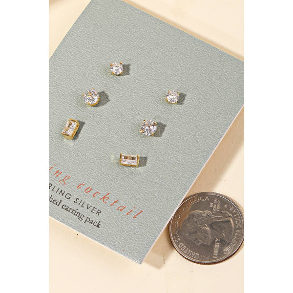Sterling Silver Stud Earrings Set: G - Lulu Bella Boutique