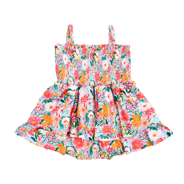 Cecelia Floral SMOCKED TIERED TUTU Baby Clothes Dress Outfit