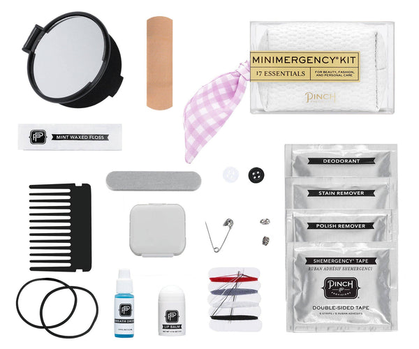 Gingham Scarf Minimergency Kit: White Basketweave Blue Gingham - Lulu Bella Boutique