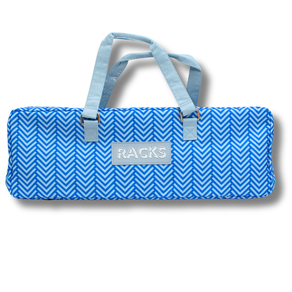 Mahjong Rack Bag  |  Fits 20" Racks + Folded Mat : Stripes- Pink & Red Rack Bag