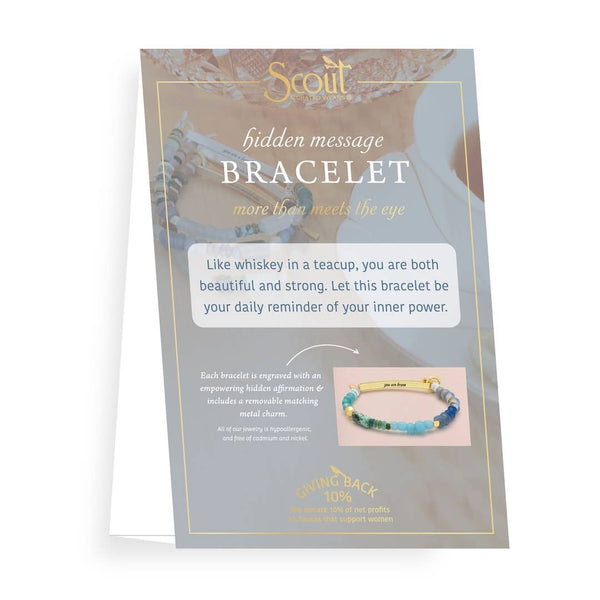Hidden Message Bracelet - Loved/Rhodochrosite/Gold - Lulu Bella Boutique